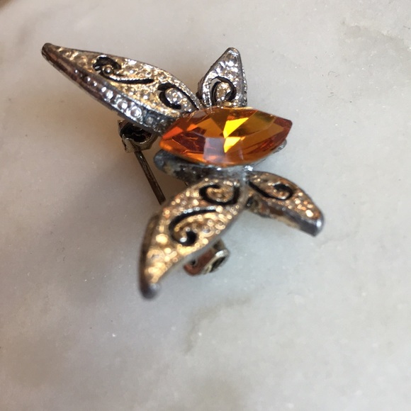 Vintage Citrine Brooch Pin - Picture 3 of 10